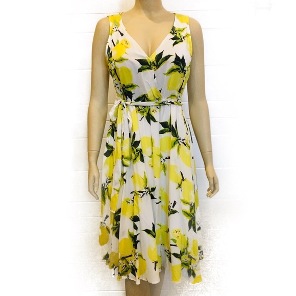 Papillon Blanc Dresses & Skirts - Lemon Print dress with pockets